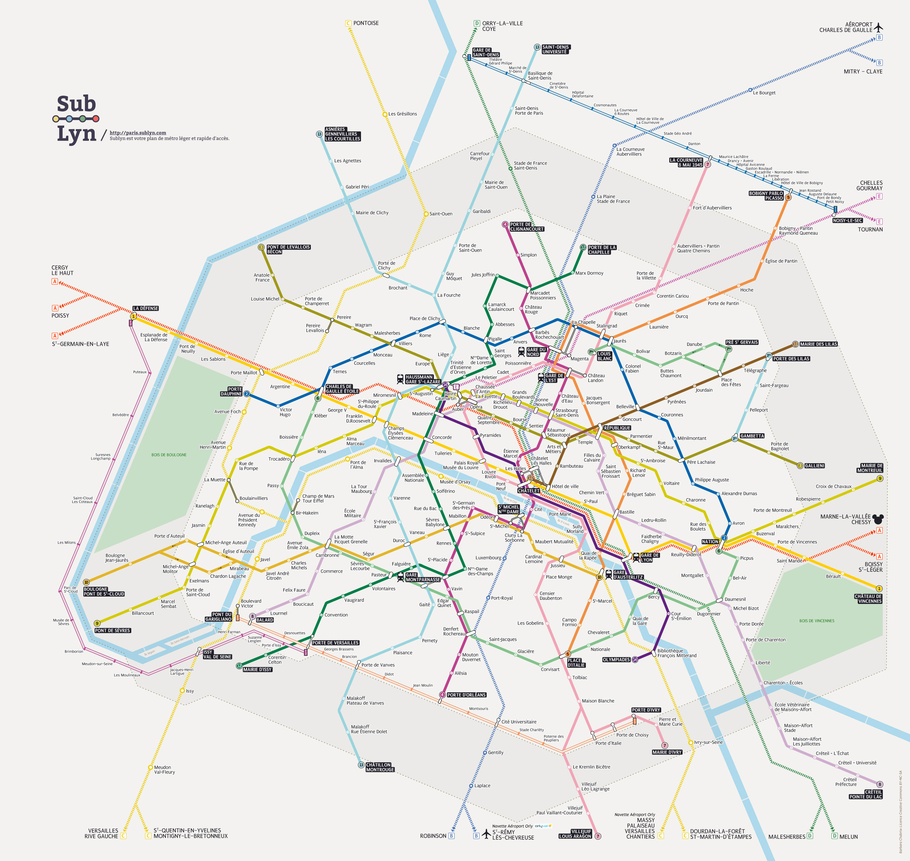 Plan des métro de Paris de Barbara Chabriw
